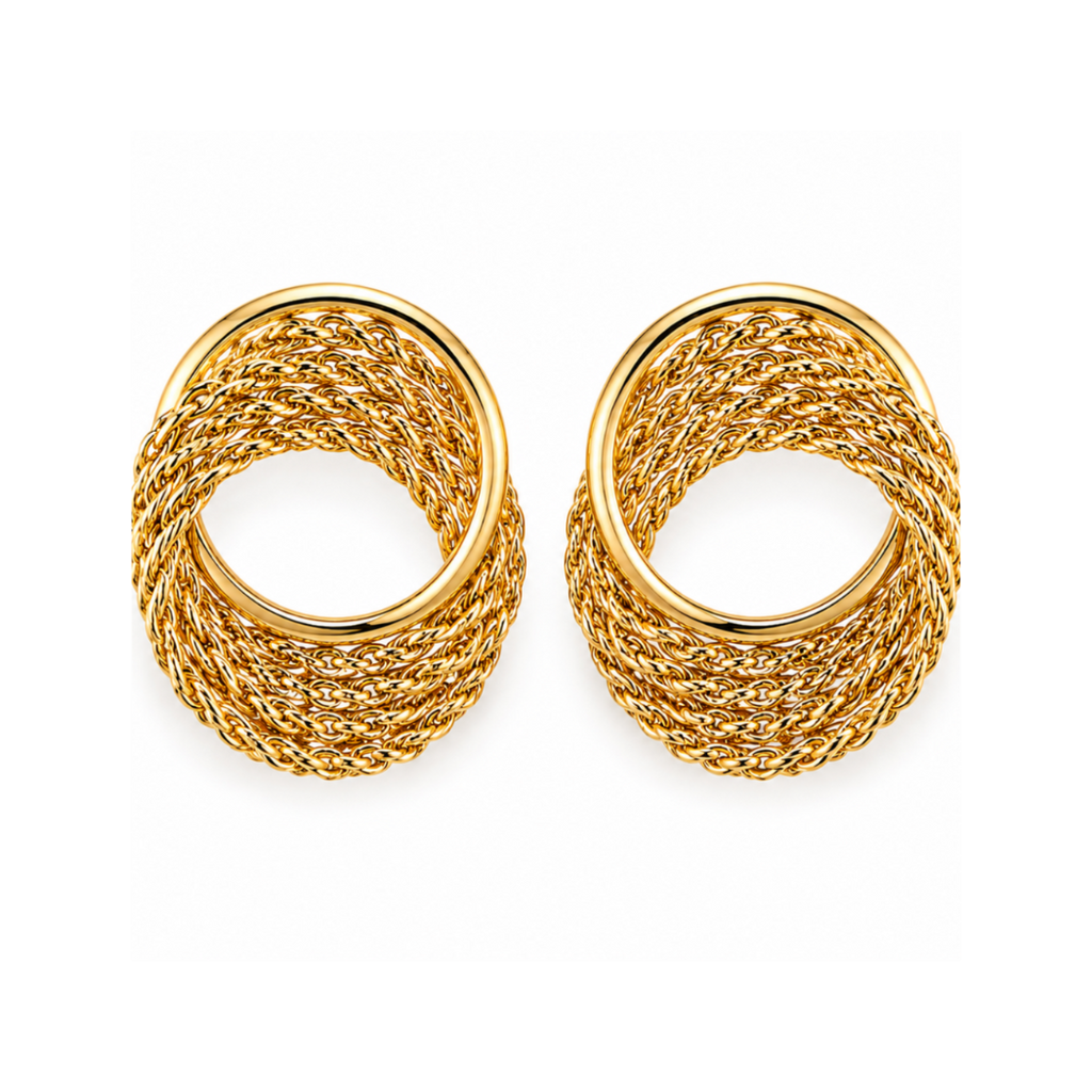 Golden Wave Hoops Oorbellen
