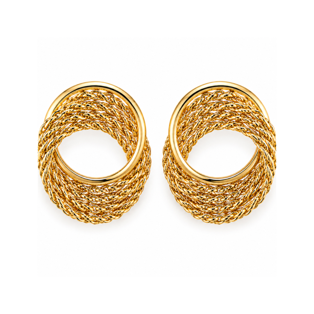 Golden Wave Hoops Oorbellen