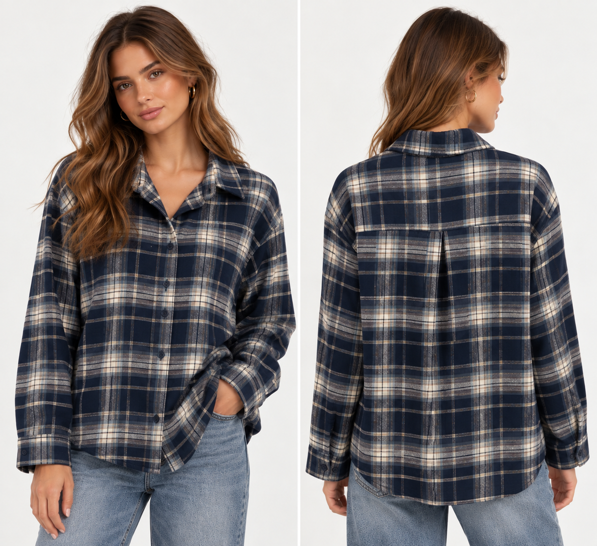 Blouse Monica blauw