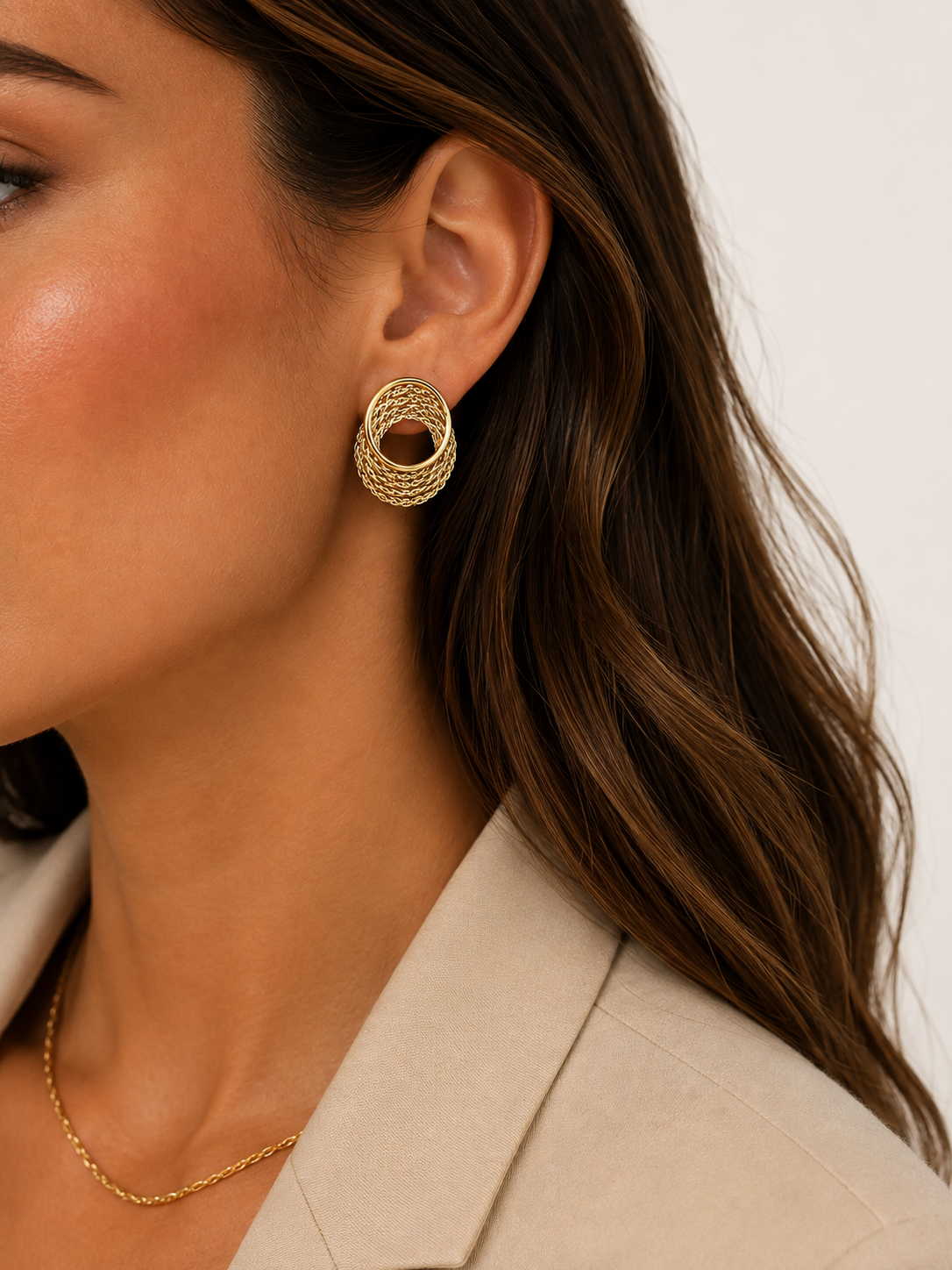 Golden Wave Hoops Oorbellen