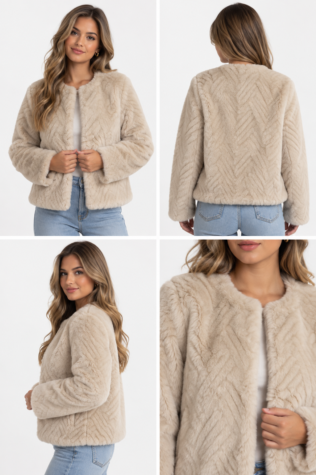 Nola Teddy Jacket – Beige