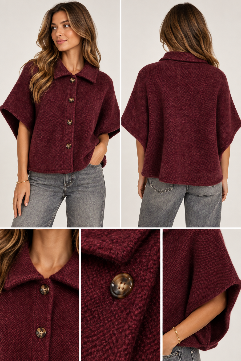 Bordeauxe Knit Cape