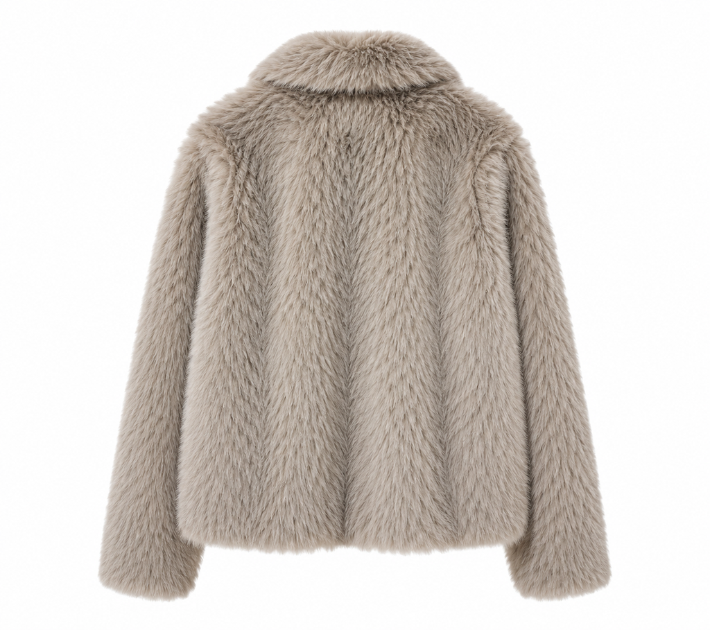 Jacket faux fur camel