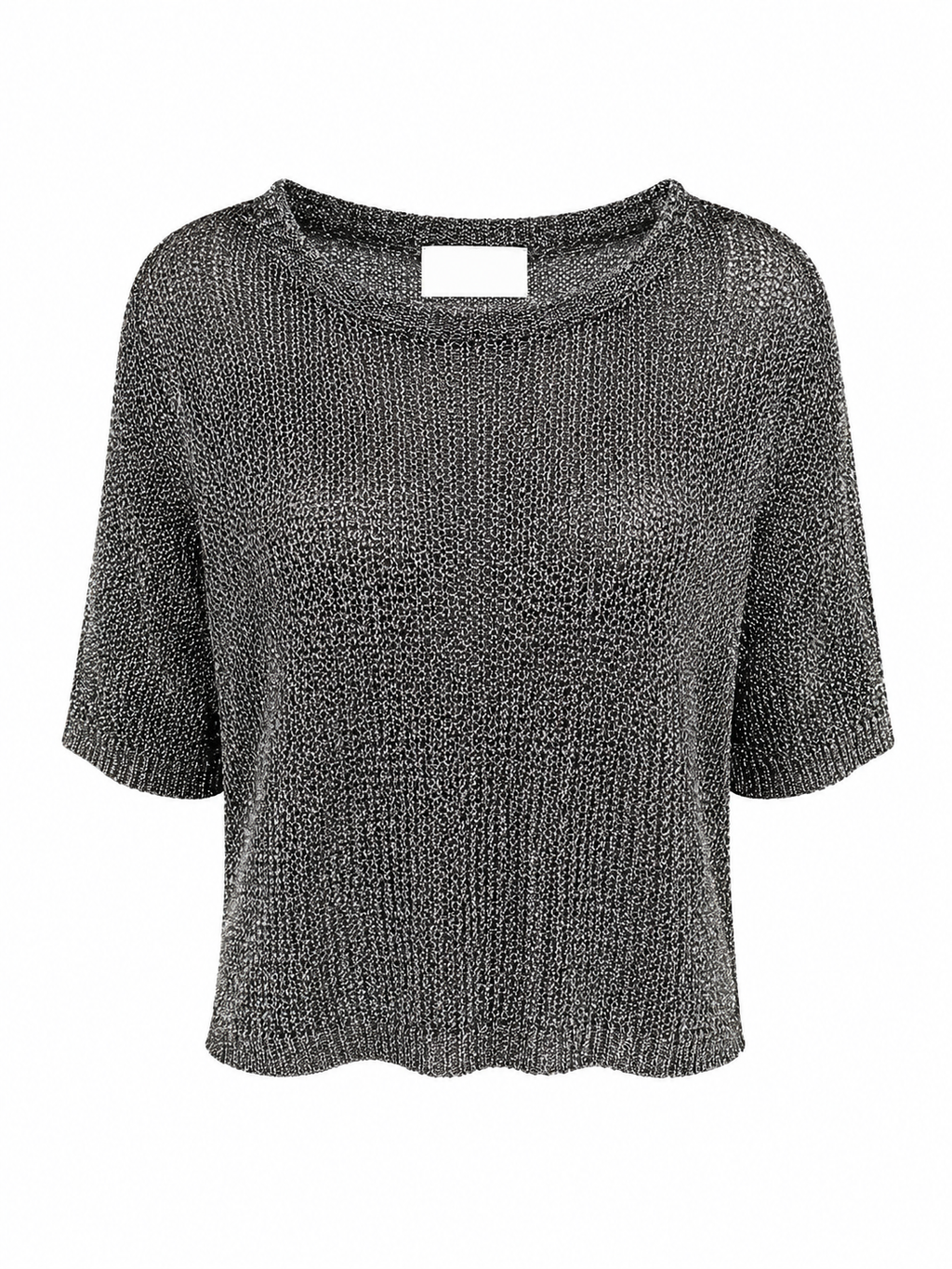 Metallic Knit Top – Zilvergrijs