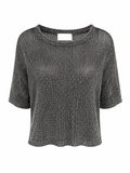 Metallic Knit Top – Zilvergrijs