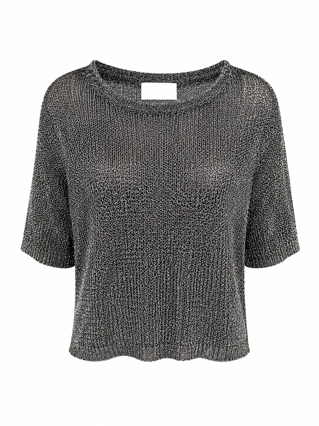 Metallic Knit Top – Zilvergrijs