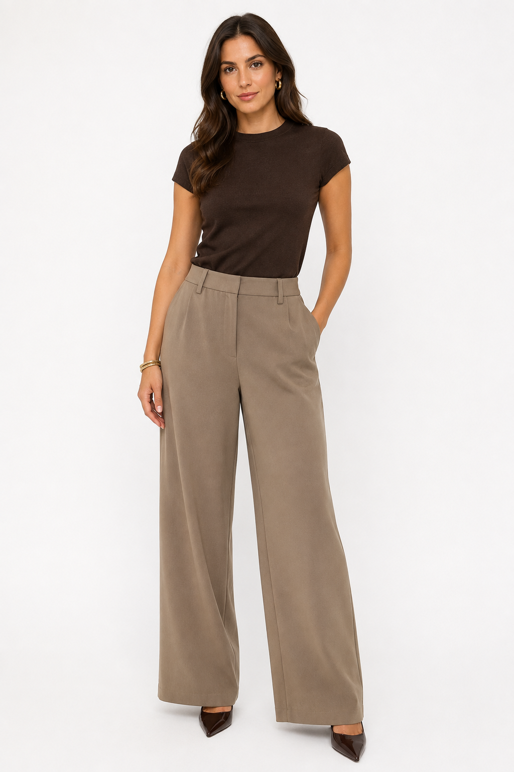 Pantalon Marron Wide leg
