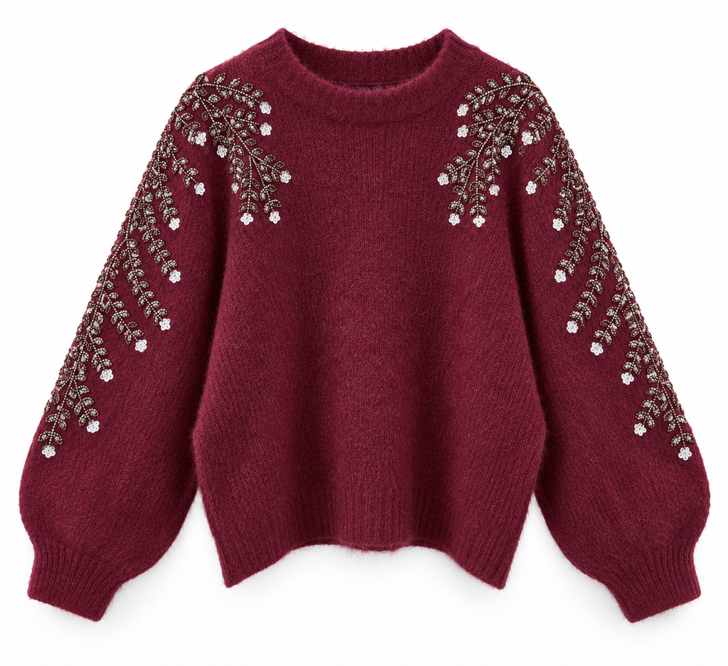 Knit Bordeaux Silver