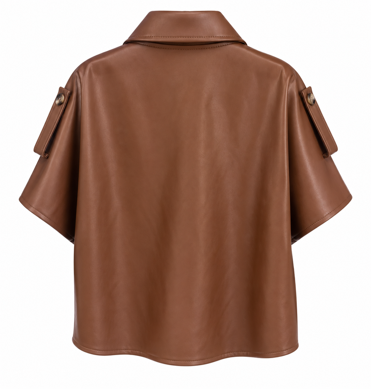 Camel Lederlook Blouse-Jasje