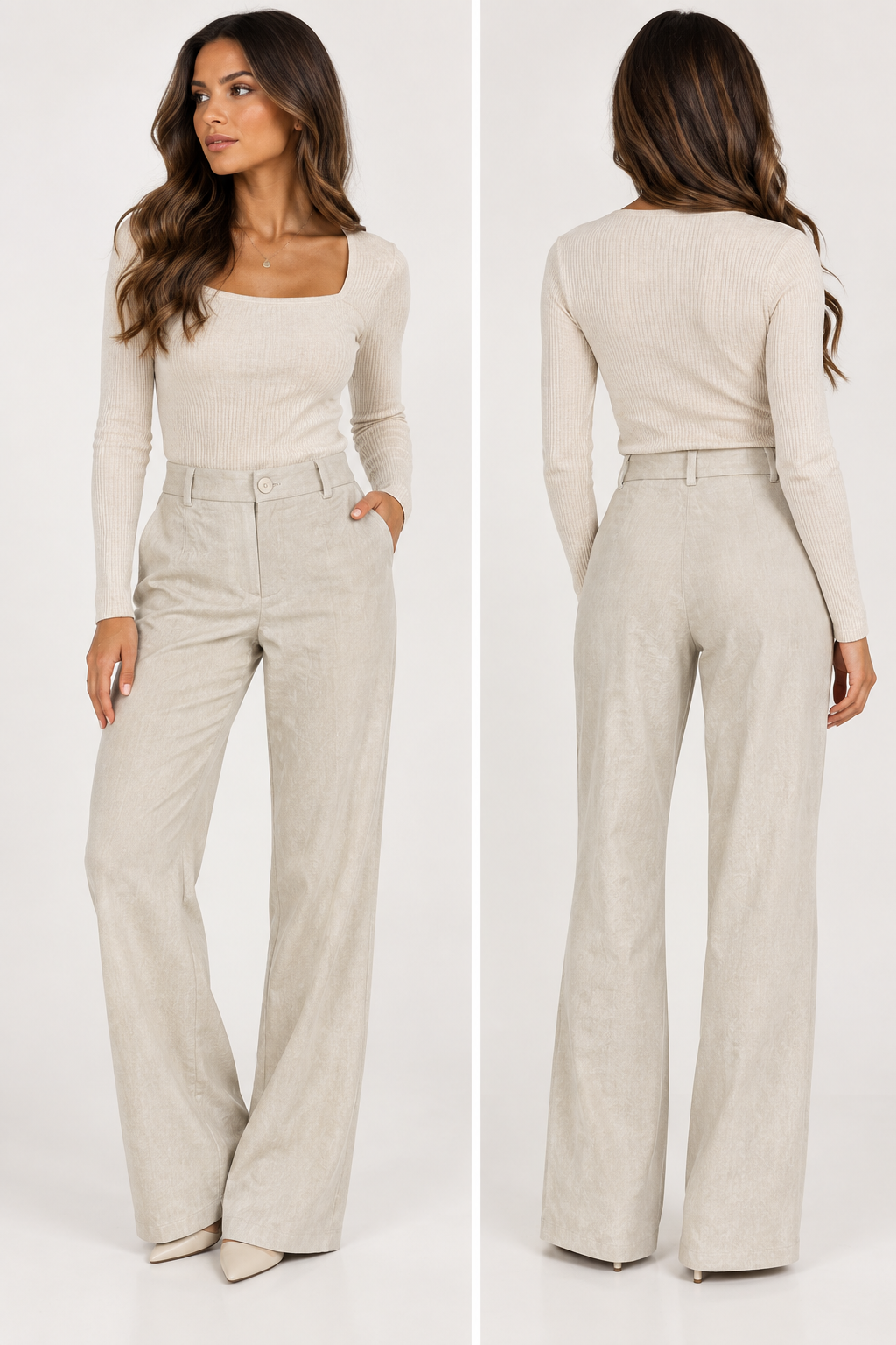 Javi Velours Pantalon – Beige