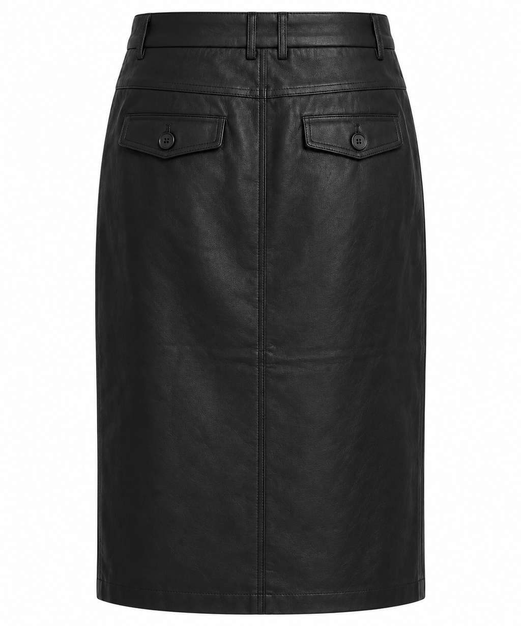 Noir Élégance – Leren Midi Rok
