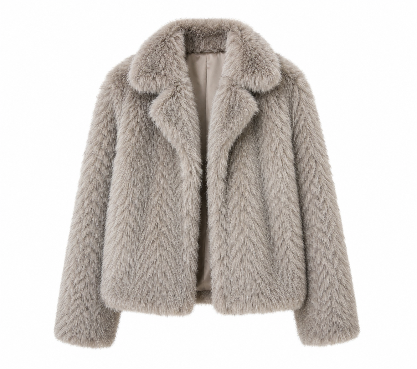Jacket faux fur camel