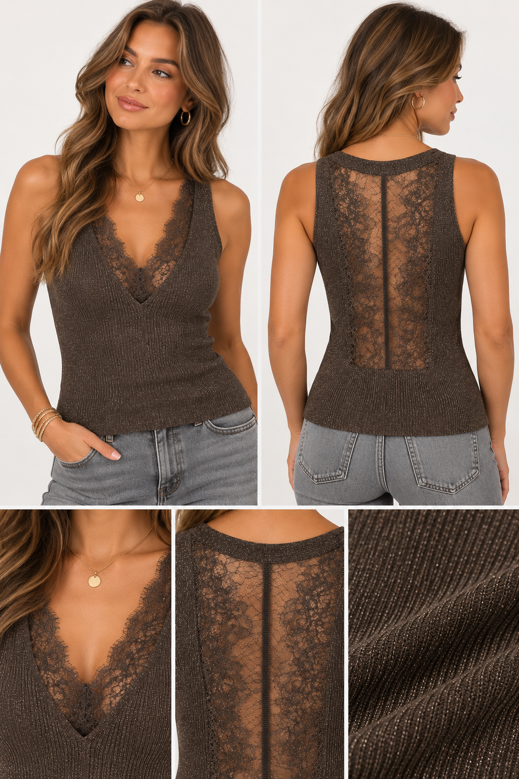 Top Livi Lace Brown