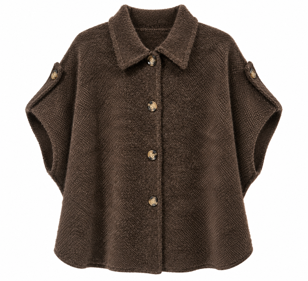 Knit Cape Brown
