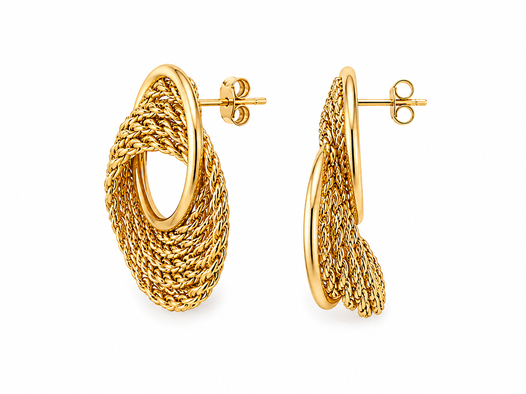 Golden Wave Hoops Oorbellen